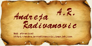 Andreja Radivanović vizit kartica